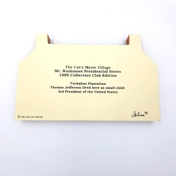 Cat's Meow Village Tuckahoe Plantation Mt. Rushmore Presidential Series 1995 - Picture 2 of 8